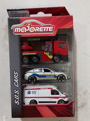 Αυτοκινητάκι Majorette SOS Cars σετ 3 τεμ καινούργιο