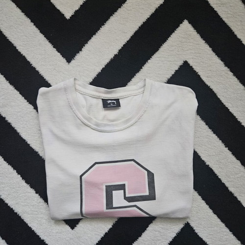 Stussy men's t-shirt XL white and pink like new