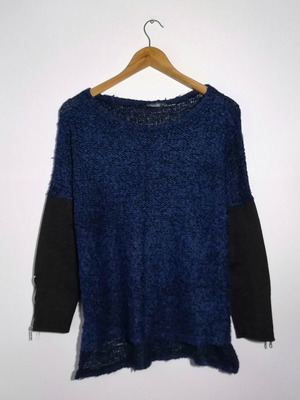 She-X long sleeve knitted blouse used, blue, size S/M