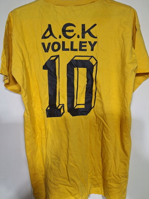 ΑΕΚ Volley μακό μπλούζα με αριθμό 10, μέγεθος L