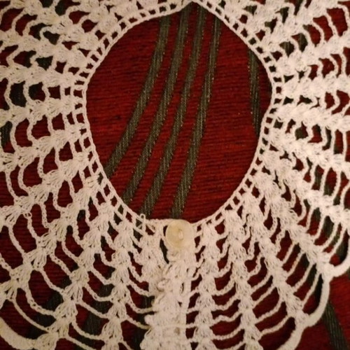 Handmade knitted school apron collar like new collectible