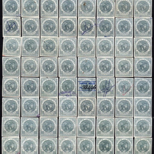 Multiple 1970 exchange stamps with Hermes of commerce used