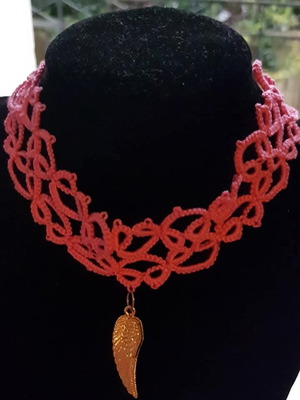 Handmade necklace with needle tatting technique, custom order