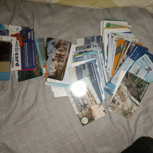 Phone cards used from another era and various countries