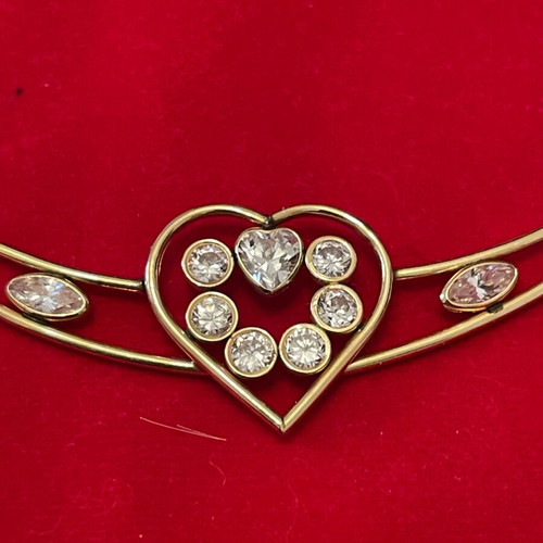 Gold necklace 14K with semi-precious stones used