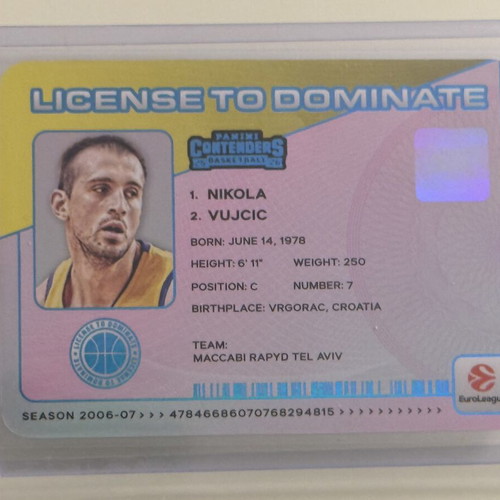 Nikola Vujcic License to Dominate Panini Contenders Euroleague card