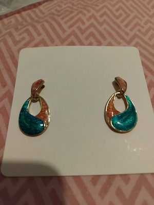 Blue-brown hanging earrings new