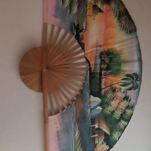 Large decorative wall fan like new