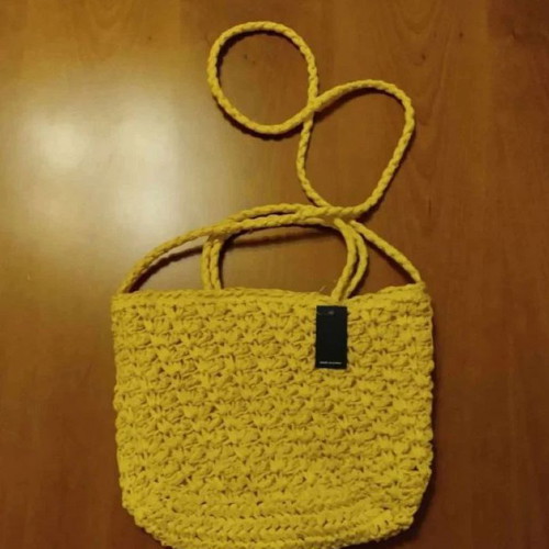 Crochet bag crossbody yellow new with tag