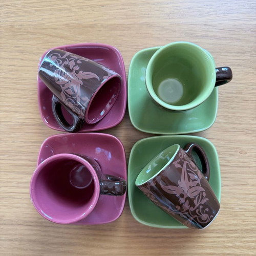 Set of 4 cups for Greek coffee and espresso, new