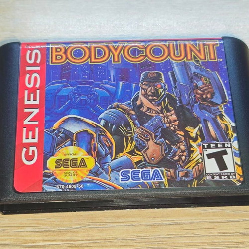 Bodycount Sega Genesis Cartridge like new, retro shooter