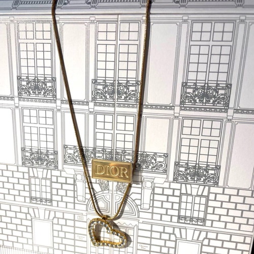 Necklace gold-plated heart new with rhinestones