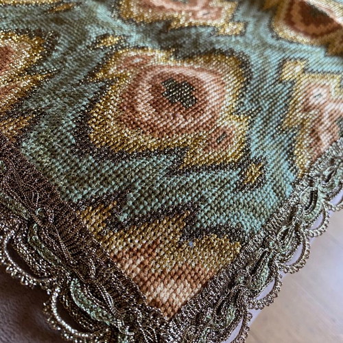 Set of 3 handmade embroidered runners used in oil and gold tones