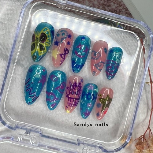 Handmade press on nails set of 10, new
