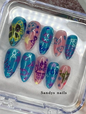 Handmade press on nails set of 10, new