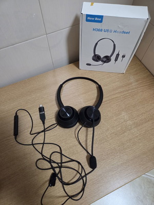 New Bee H368 wired office headset with microphone, new