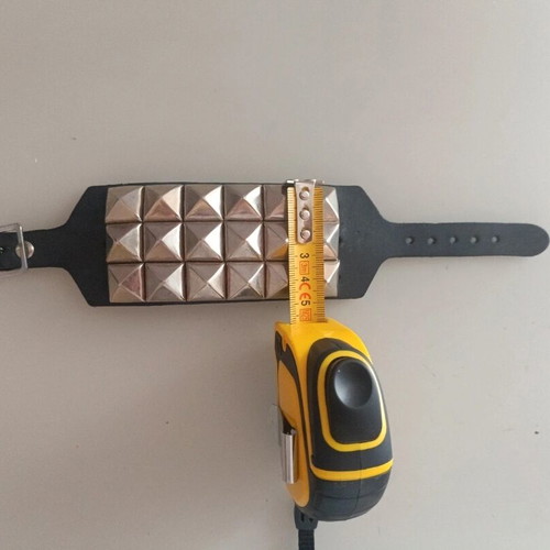 Studded cuff bracelet like new, black and silver