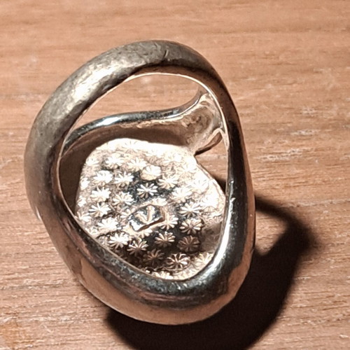Vintage statement ring Premier Designs with large champagne crystal used