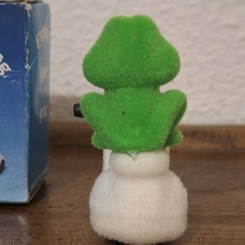 Vintage 90s plush frog with Vespa miniature used, decorative with box