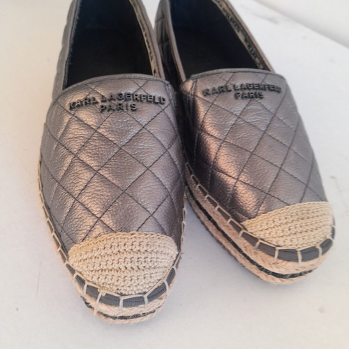 Karl Lagerfeld Paris espadrilles size 40 like new, gunmetal