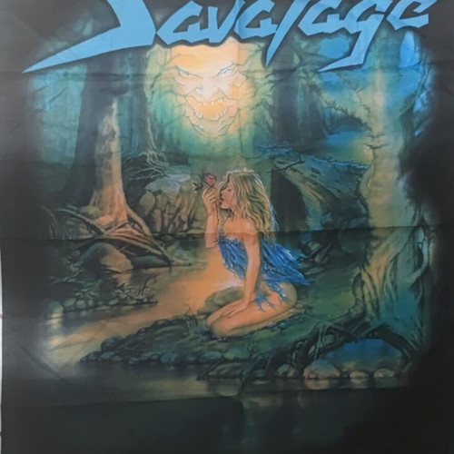 Savatage flag banner used 105x75cm with corner marks
