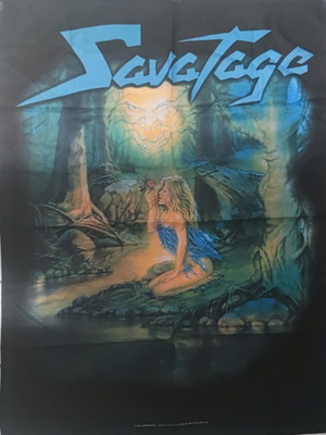 Savatage flag banner used 105x75cm with corner marks