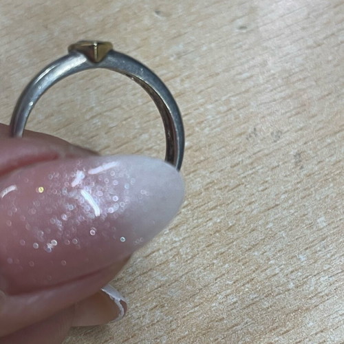 Silver gold ring 925 and 585 used, size 55