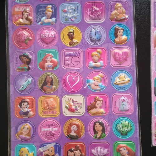 Disney Princess embossed and metallic stickers new