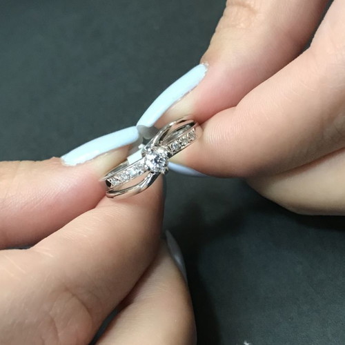 Vintage solitaire ring with brilliant k18 5.3gr