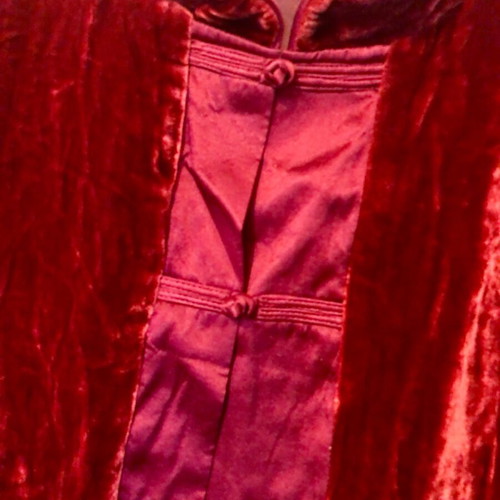 Velvet Monsoon shirt Chinese style like new, red XL