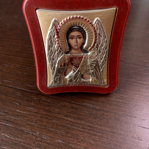 Archangel Michael silver icon like new 6x6