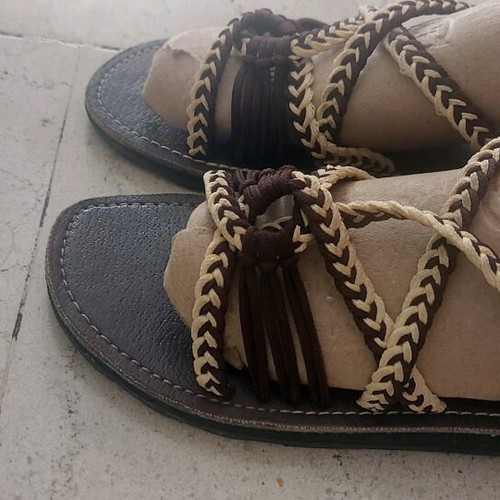 Abrand Jeans sandals size 37 like new with rope brown