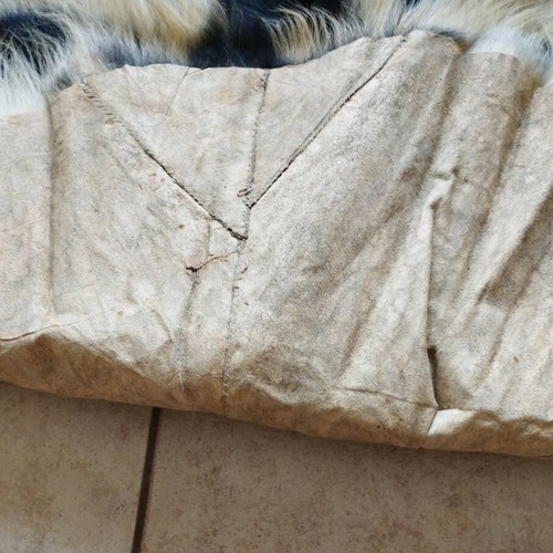 Handmade leather rug like new, African goat leather