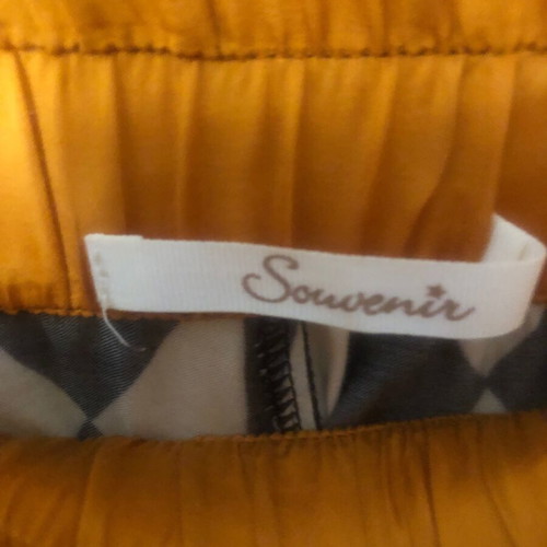 Souvenir viscose pants size L with elastic waist like new, black and beige