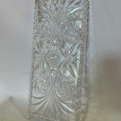 Crystal serving tray with embossed designs 34x15