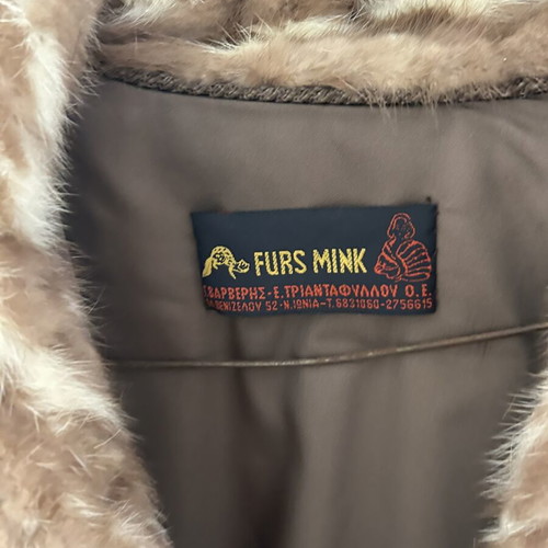 Vintage real fur coat with lining from the 60s