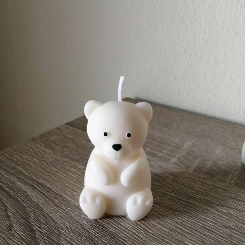 Mini Teddy Bear candle handmade with plant wax and fragrance
