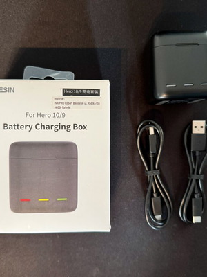 Telesin Battery Charging Box για GoPro Hero 9/10/11/12 σαν καινούργιο με 2 μπαταρίες