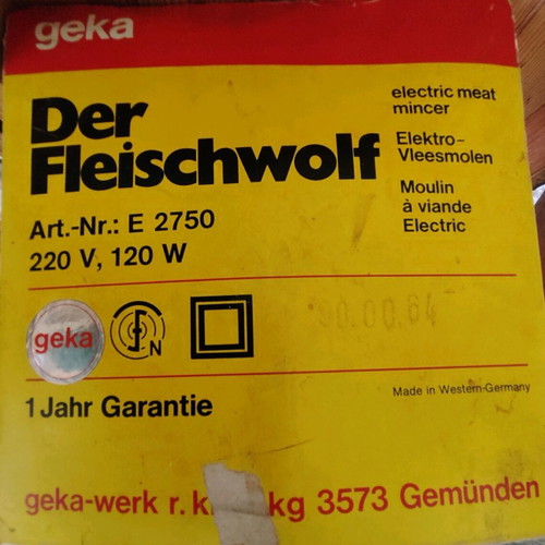 Geka electric meat grinder 2750W like new