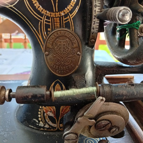 Manual tabletop sewing machine, 100-year-old German