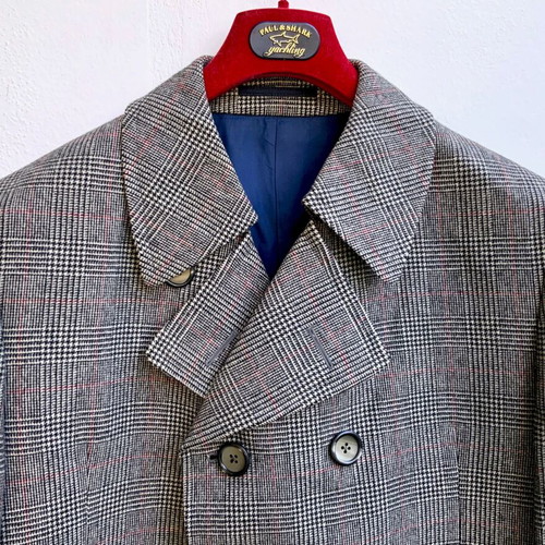 Philip Landau Bond Street Prince of Wales Wool Coat Tailormade Like New