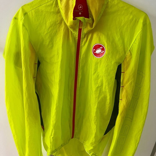 Castelli Velo windjacket men's size L, green and yellow