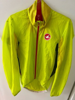Castelli Velo windjacket men's size L, green and yellow