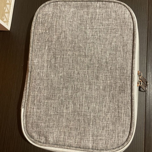 Fabric wallet and document organizer new, gray, multiple compartments
