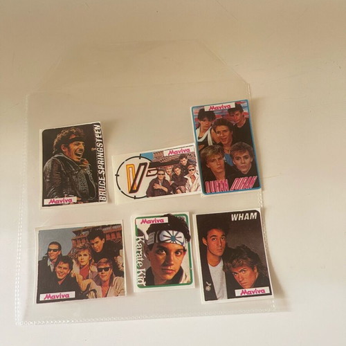 Manina stickers used, pack of 6, Duran Duran, Bruce Springsteen, Wham, Karate Kid