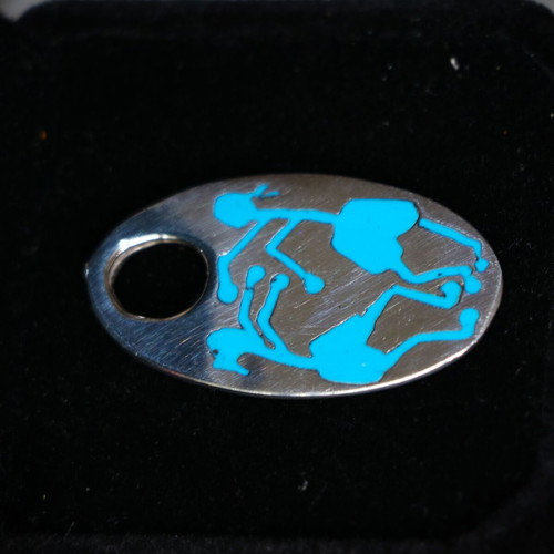 Turquoise Mosaic Pendant Silver 925 Navajo Indian New