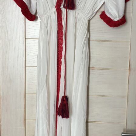 Long summer kaftan dress like new with handmade tassel belt