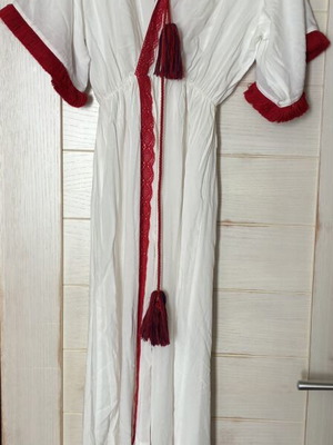Long summer kaftan dress like new with handmade tassel belt