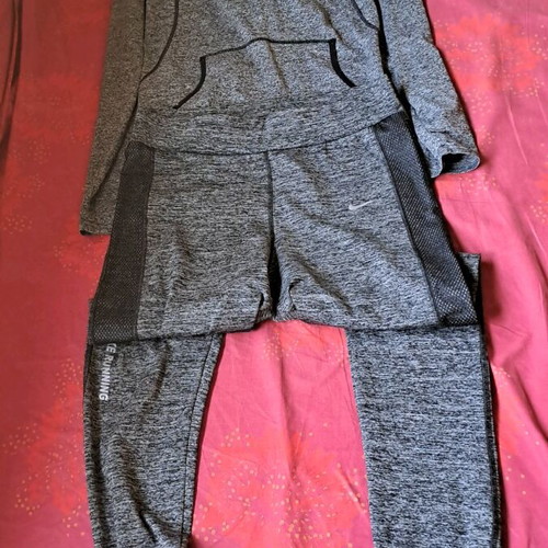 Women's set blouse and leggings used, gray, size L