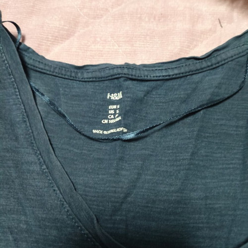 H&M short sleeve blouse used, size S, grey and blue